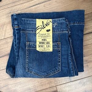 Silver Jeans RIEL Medium Blue Wide Leg Jeans  NWT W 30 L 33